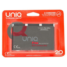 PRESERVATIVO SENZA LATTICE UNIQ FREE CON ANELLO DI PROTEZIONE 3 UNITÀ