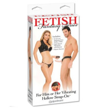 FETISH HOLLOW VIBRATOR HARNESS PER LUI E LEI NATURALE 14CM