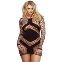 LEG AVENUE MINIABITO LUNGO CON SFILO NERO TAGLIA FORTE 1X/2X